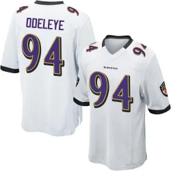Men's Adedayo Odeleye Baltimore Ravens No.94 Game Jersey - White