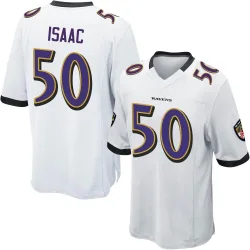 Men's Adisa Isaac Baltimore Ravens No.50 Game Jersey - White
