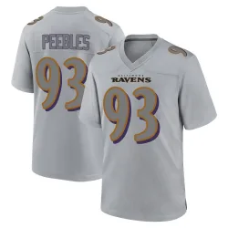 Men's Aeneas Peebles Baltimore Ravens No.93 Game Atmosphere Fashion Jersey - Gray