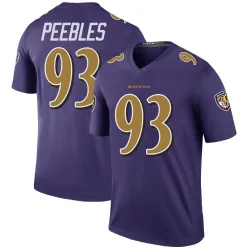 Men's Aeneas Peebles Baltimore Ravens No.93 Legend Color Rush Jersey - Purple