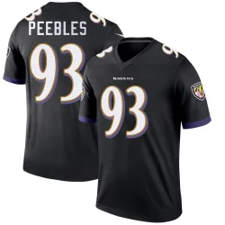 Men's Aeneas Peebles Baltimore Ravens No.93 Legend Jersey - Black