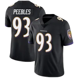 Men's Aeneas Peebles Baltimore Ravens No.93 Limited Alternate Vapor Untouchable Jersey - Black