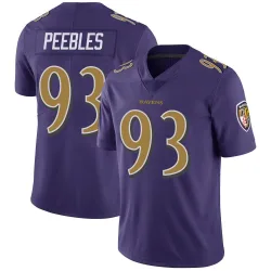 Men's Aeneas Peebles Baltimore Ravens No.93 Limited Color Rush Vapor Untouchable Jersey - Purple
