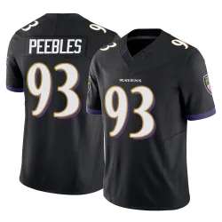 Men's Aeneas Peebles Baltimore Ravens No.93 Limited Vapor F.U.S.E. Jersey - Black