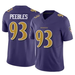 Men's Aeneas Peebles Baltimore Ravens No.93 Limited Vapor F.U.S.E. Jersey - Purple