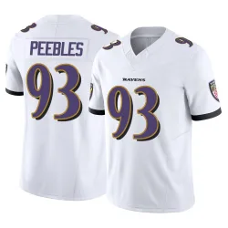 Men's Aeneas Peebles Baltimore Ravens No.93 Limited Vapor F.U.S.E. Jersey - White
