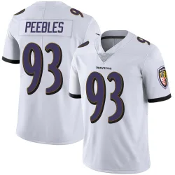Men's Aeneas Peebles Baltimore Ravens No.93 Limited Vapor Untouchable Jersey - White