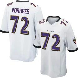 Men's Andrew Vorhees Baltimore Ravens No.72 Game Jersey - White