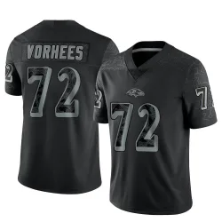 Men's Andrew Vorhees Baltimore Ravens No.72 Limited Reflective Jersey - Black