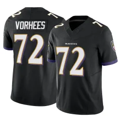 Men's Andrew Vorhees Baltimore Ravens No.72 Limited Vapor F.U.S.E. Jersey - Black