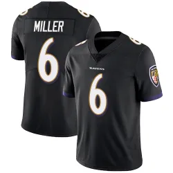 Men's Anthony Miller Baltimore Ravens No.6 Limited Alternate Vapor Untouchable Jersey - Black
