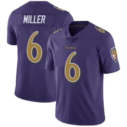 Men's Anthony Miller Baltimore Ravens No.6 Limited Color Rush Vapor Untouchable Jersey - Purple