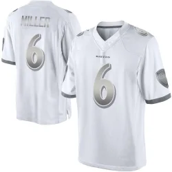 Men's Anthony Miller Baltimore Ravens No.6 Limited Platinum Jersey - White