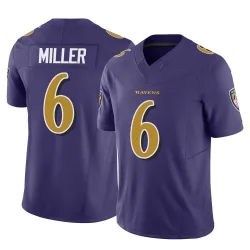 Men's Anthony Miller Baltimore Ravens No.6 Limited Vapor F.U.S.E. Jersey - Purple