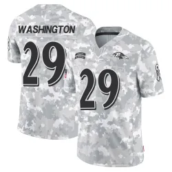Men's Ar'Darius Washington Baltimore Ravens No.29 Limited 2024 Salute to Service Jersey - Arctic Camo