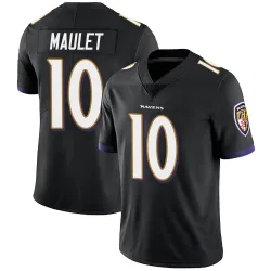 Men's Arthur Maulet Baltimore Ravens No.10 Limited Alternate Vapor Untouchable Jersey - Black