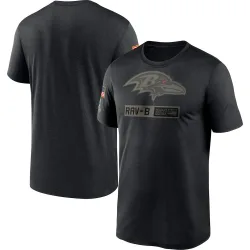 Men's Baltimore Ravens No. 2020 Salute to Service Team Logo Performance T-Shirt - Black