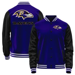 Men's Baltimore Ravens No. Full-Snap Jacket - Purple/Black