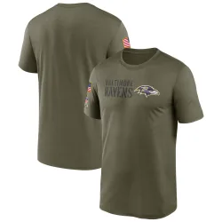 Men's Baltimore Ravens No. Legend 2022 Salute to Service Team T-Shirt - Olive