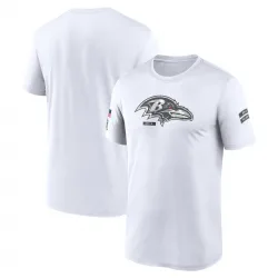 Men's Baltimore Ravens No. Legend 2024 Salute To Service Performance T-Shirt - White