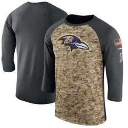 Men's Baltimore Ravens No. Legend Salute to Service 2017 Sideline Performance Three-Quarter Sleeve T-Shirt - Camo/Anthracite