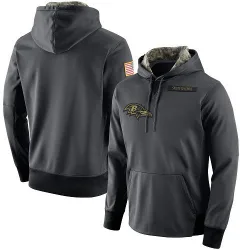 Men's Baltimore Ravens No. Salute to Service Player Performance Hoodie - Anthracite