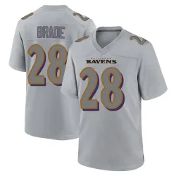 Men's Beau Brade Baltimore Ravens No.28 Game Atmosphere Fashion Jersey - Gray