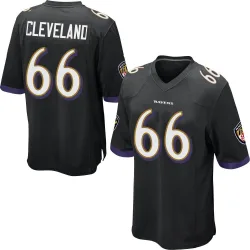 Men's Ben Cleveland Baltimore Ravens No.66 Game Jersey - Black