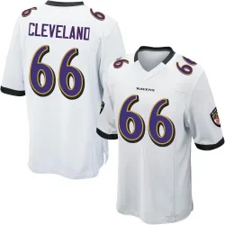Men's Ben Cleveland Baltimore Ravens No.66 Game Jersey - White