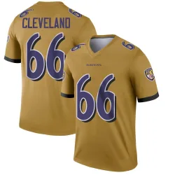 Men's Ben Cleveland Baltimore Ravens No.66 Legend Inverted Jersey - Gold
