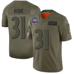 Men's Bilhal Kone Baltimore Ravens No.31 Limited 2019 Salute to Service Jersey - Camo