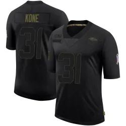 Men's Bilhal Kone Baltimore Ravens No.31 Limited 2020 Salute To Service Jersey - Black