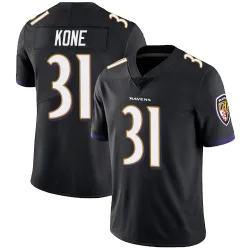 Men's Bilhal Kone Baltimore Ravens No.31 Limited Alternate Vapor Untouchable Jersey - Black