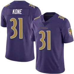 Men's Bilhal Kone Baltimore Ravens No.31 Limited Team Color Vapor Untouchable Jersey - Purple