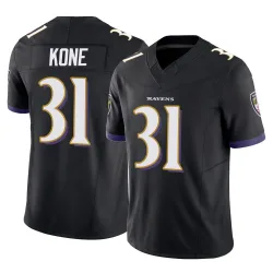Men's Bilhal Kone Baltimore Ravens No.31 Limited Vapor F.U.S.E. Jersey - Black