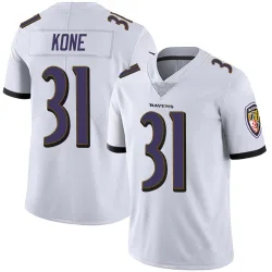 Men's Bilhal Kone Baltimore Ravens No.31 Limited Vapor Untouchable Jersey - White