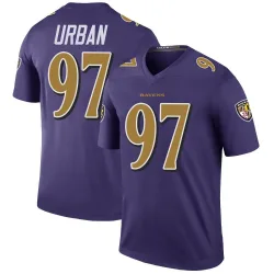 Men's Brent Urban Baltimore Ravens No.97 Legend Color Rush Jersey - Purple
