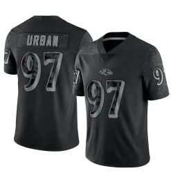 Men's Brent Urban Baltimore Ravens No.97 Limited Reflective Jersey - Black