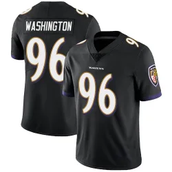 Men's Broderick Washington Baltimore Ravens No.96 Limited Alternate Vapor Untouchable Jersey - Black