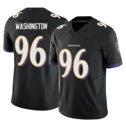 Men's Broderick Washington Baltimore Ravens No.96 Limited Vapor F.U.S.E. Jersey - Black