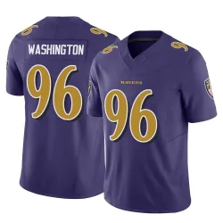 Men's Broderick Washington Baltimore Ravens No.96 Limited Vapor F.U.S.E. Jersey - Purple
