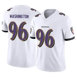 Men's Broderick Washington Baltimore Ravens No.96 Limited Vapor F.U.S.E. Jersey - White