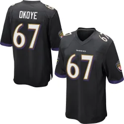 Men's CJ Okoye Baltimore Ravens No.67 Game Jersey - Black