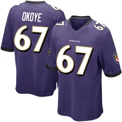 Men's CJ Okoye Baltimore Ravens No.67 Game Team Color Jersey - Purple
