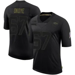 Men's CJ Okoye Baltimore Ravens No.67 Limited 2020 Salute To Service Jersey - Black
