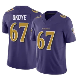 Men's CJ Okoye Baltimore Ravens No.67 Limited Vapor F.U.S.E. Jersey - Purple