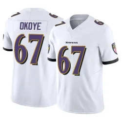Men's CJ Okoye Baltimore Ravens No.67 Limited Vapor F.U.S.E. Jersey - White