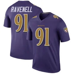 Men's C.J. Ravenell Baltimore Ravens No.91 Legend Color Rush Jersey - Purple