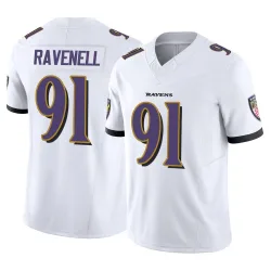 Men's C.J. Ravenell Baltimore Ravens No.91 Limited Vapor F.U.S.E. Jersey - White