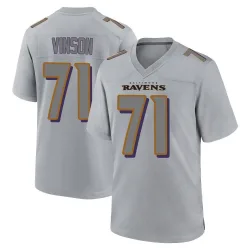 Men's Carson Vinson Baltimore Ravens No.71 Game Atmosphere Fashion Jersey - Gray